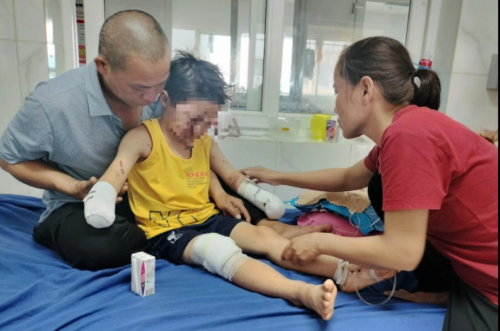 Bố và mẹ bé trai 8 tuổi Bố và mẹ bé trai 8 tuổi