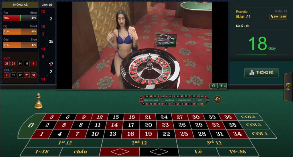 Âm thanh vui tươi cùng MC nói chuyện hài hước tại bàn chơi Roulette Âm thanh vui tươi cùng MC nói chuyện hài hước tại bàn chơi Roulette