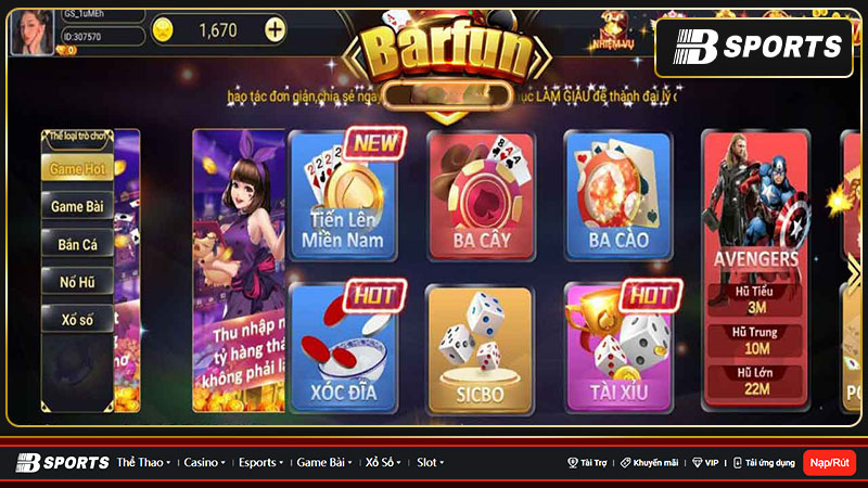 Barfun - Đơn vị cung cấp game bài & cá cược hàng đầu Việt Nam Barfun - Đơn vị cung cấp game bài & cá cược hàng đầu Việt Nam