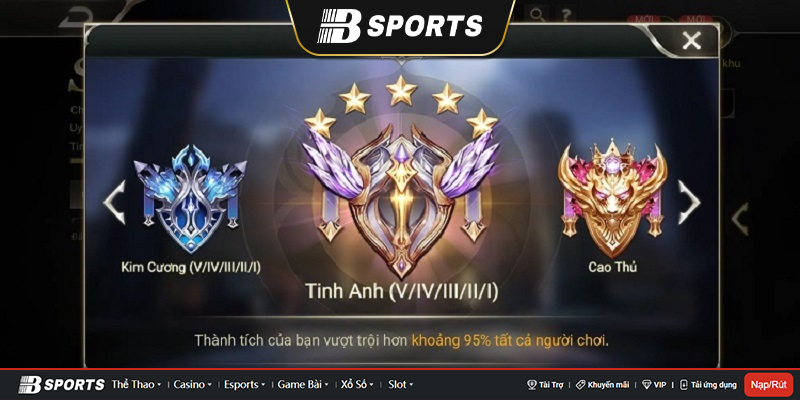 Các thứ hạng trong rank liên quân Các thứ hạng trong rank liên quân
