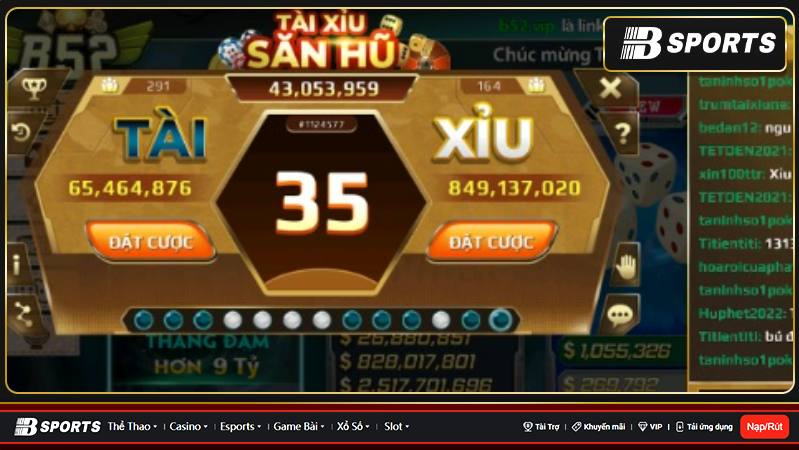 Cá cược B52 Club tài xỉu sân chơi đỉnh cao