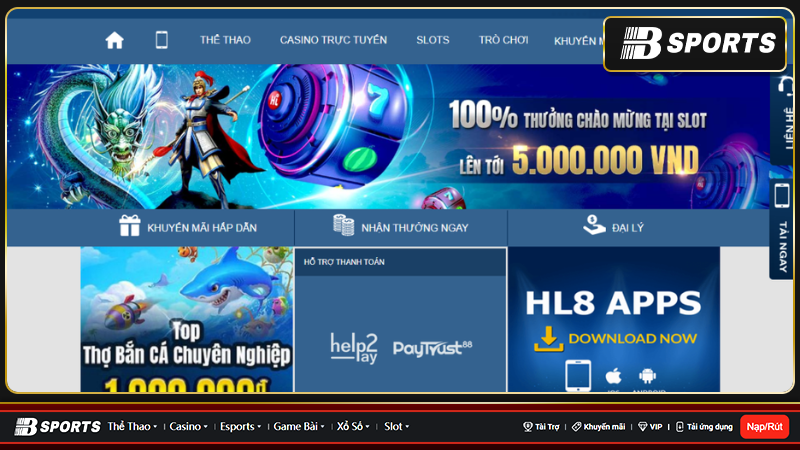 Đỉnh cao cá cược tại hl8 với sự đầu tư về thiết kế giao diện ấn tượng
