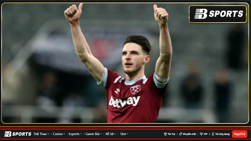 Manchester City được cho là ứng viên hàng đầu để ký hợp đồng với tiền vệ Declan Rice của West Ham United