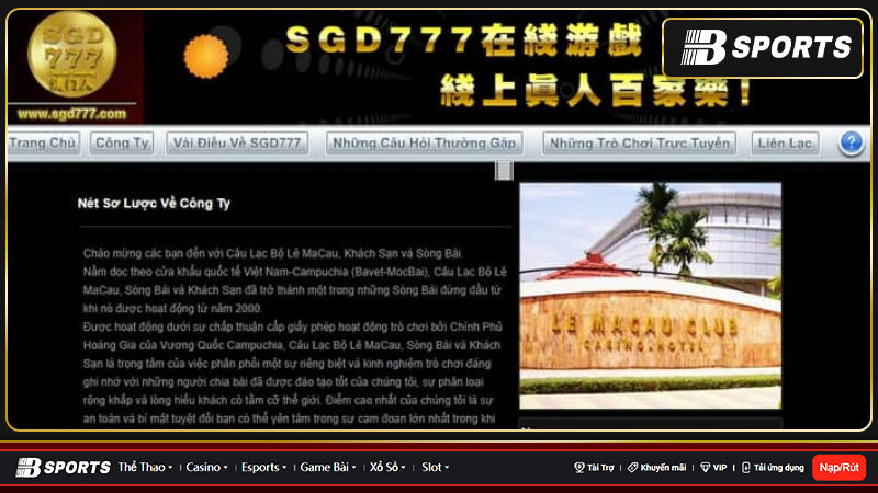 Chơi cá cược tại nhà cái sgd777 uy tín vì được cấp phép hoạt động