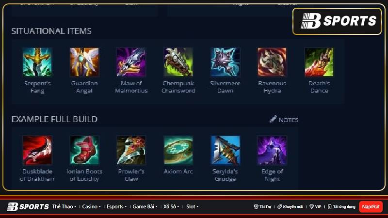 Cách lên đồ Naafiri mid