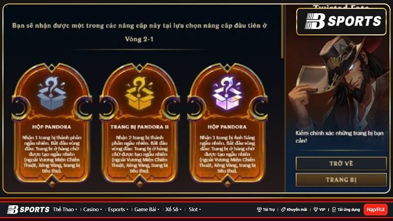 Lựa chọn trước khi vào game đấu Lựa chọn trước khi vào game đấu