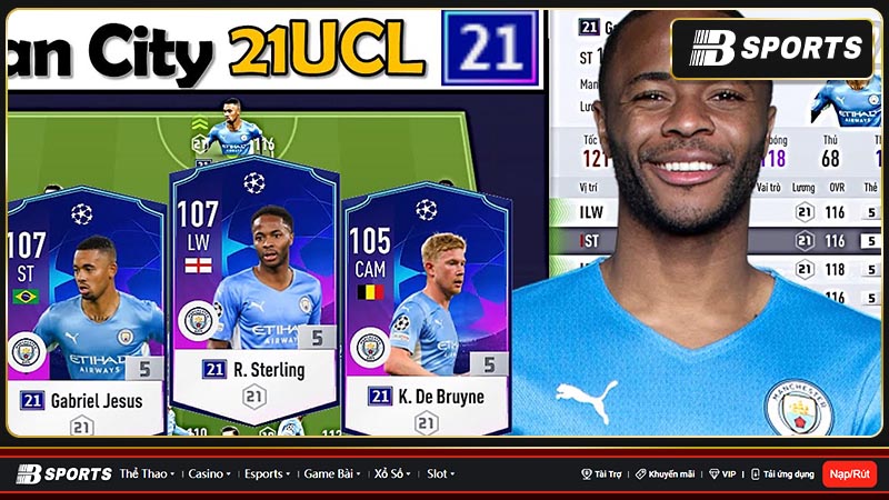 Sterling được tin dùng trong đội hình Man City FO4 mạnh nhất Sterling được tin dùng trong đội hình Man City FO4 mạnh nhất